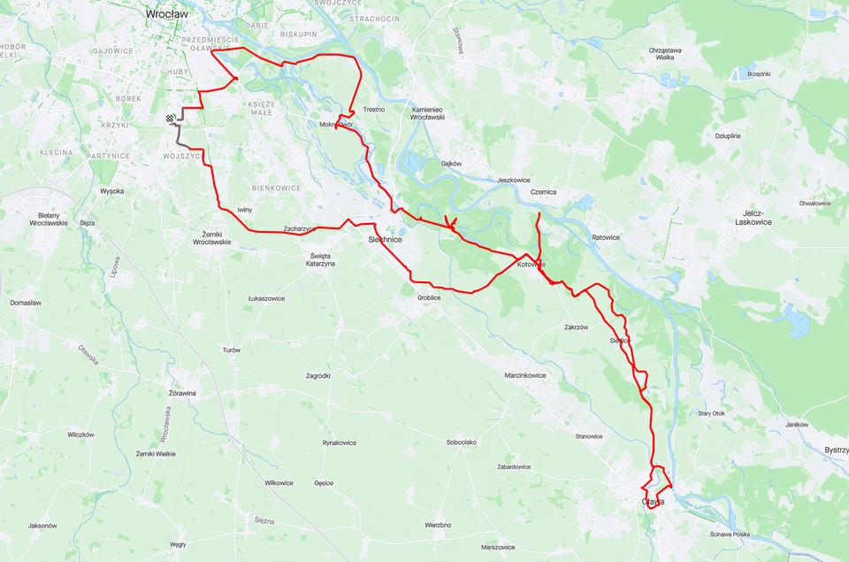 Mapa pokazująca trasę wycieczki"